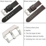 ZLIMSN Black Brown Genuine Leather Watches bands 22mm 24mm Watch