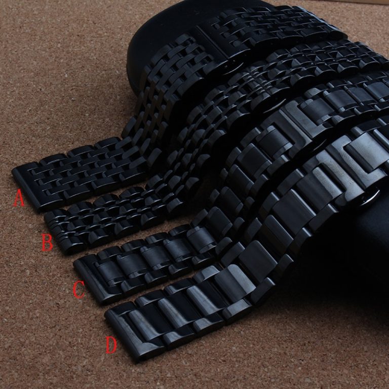 new Black Metal Watchband Waterproof Divers Watch Strap Band Size 20mm For brand men watches common straight end high quality 1 new Black Metal Watchband Waterproof Divers Watch Strap Band
