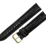 RECHERE Alligator Crocodile Grain Leather Watch Band Strap Gold