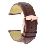 Quick Release Leather Watch Band 20mm Brown Replacement Watch Strap