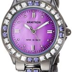 Armitron Women's Purple Swarovski Crystal Accented Gunmetal Bracelet Watch