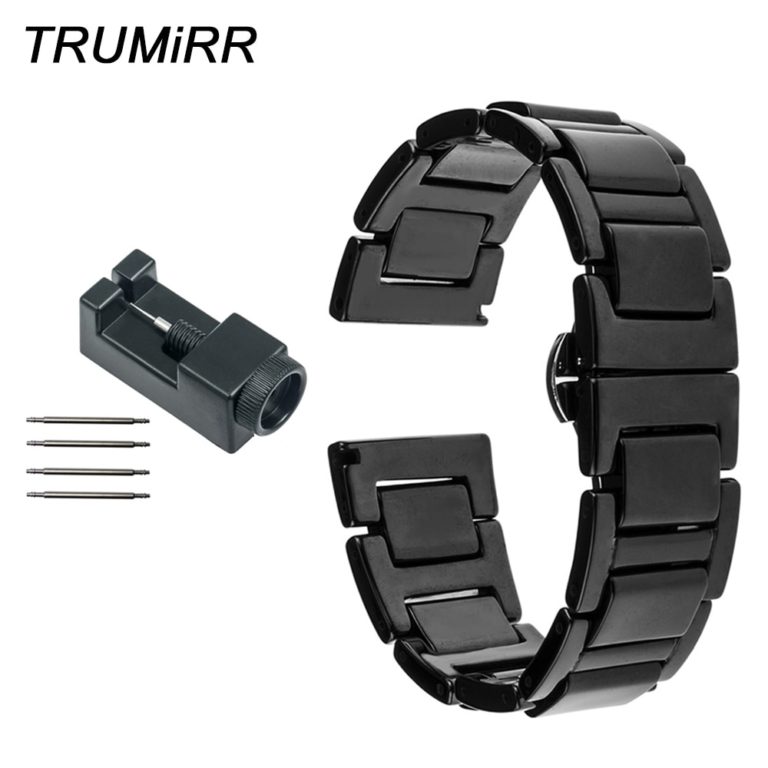20mm Full Ceramic Strap for Samsung Gear S2 Classic (SM-R7320) Moto 360 2 42mm Men Watch Band Butterfly Buckle Bracelet + Tools 1 20mm Full Ceramic Strap for Samsung Gear S2 Classic (SM-R7320)