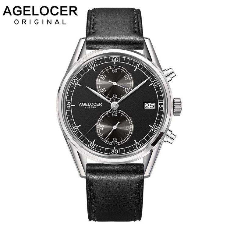 New Silver Bezel Back Leather Band Wrist Watch Swiss Mens Watches AGELCOER Brand Designers Quartz Watches 50m Waterproof New Silver Bezel Back Leather Band Wrist Watch Swiss Mens Watches