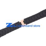 The Silicone Rubber Watchband Rose gold in Black watch band strap
