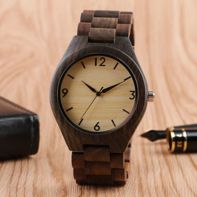 Mens Novel Wood Watch Creative Sport Modern Bamboo Simple Analog