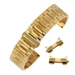 16mm Anti-Allergy Inox Steel Watch Band in Gold Solid Link Metal Watch
