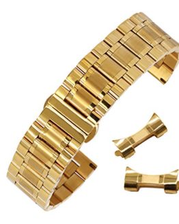 16mm Anti-Allergy Inox Steel Watch Band in Gold Solid Link Metal Watch