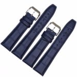 Pesno 20mm 22mm Bamboo Grain Watch Band Genuine Leather Strap
