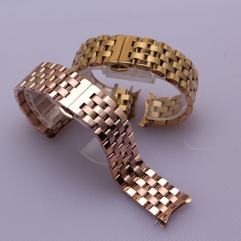 Curved ends watchbands strap bracelet rose gold Watch bands 16mm 18mm 20mm 22mm 24mm for men women wrist watch accessories new 1 Curved ends watchbands strap bracelet rose gold Watch bands