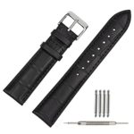 TStrap Black Leather Watch Band 20mm Leather Watch Strap