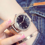 GUOU Top Brand Luxury Women's Watches Rose Gold Diamond Ladies