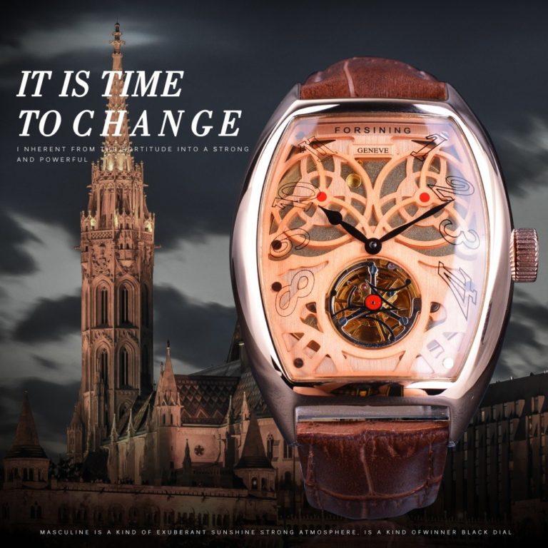 Forsining Rose Golden Open Work Skeleton Moving Tourbillion Waterproof Automatic Wrist Watch Top Brand Luxury Mechanical Clock 2 Discover Luxury: Forsining Automatic Skeleton Tourbillon Watch – Rose Gold Open-Work
