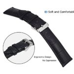 TStrap Black Leather Watch Band 20mm Leather Watch Strap