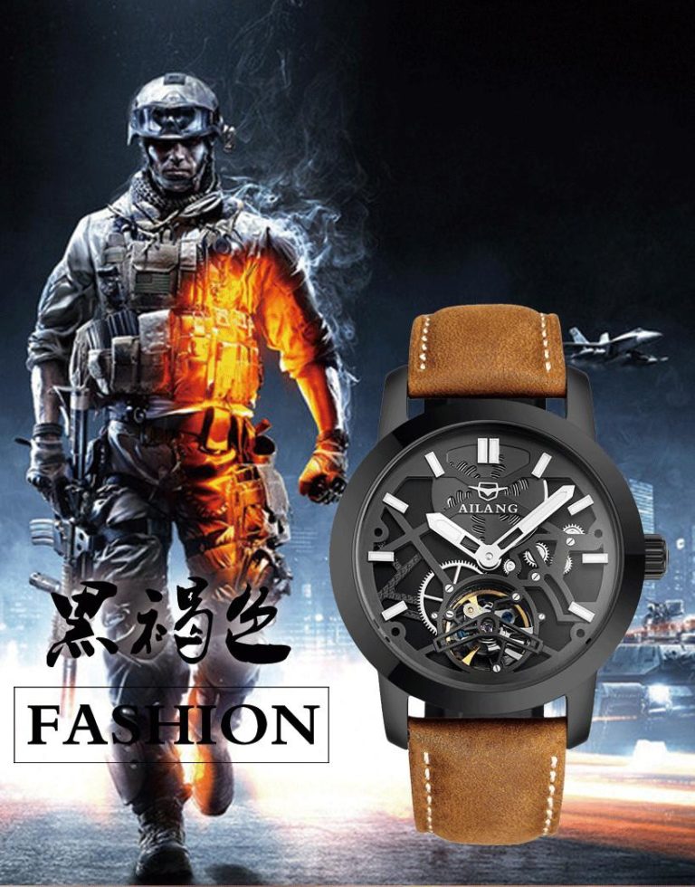 Cool AILANG Men 3D Transparent Designer Skeleton Watches