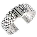 20mm 22mm 24mm Solid Stainless Steel Watch Band Silver