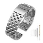 Brushed Silver 316L Solid Stainless Steel Watch Band Bracelet