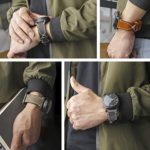 ZLIMSN Thick Genuine Leather Brown Black Watch Band Strap