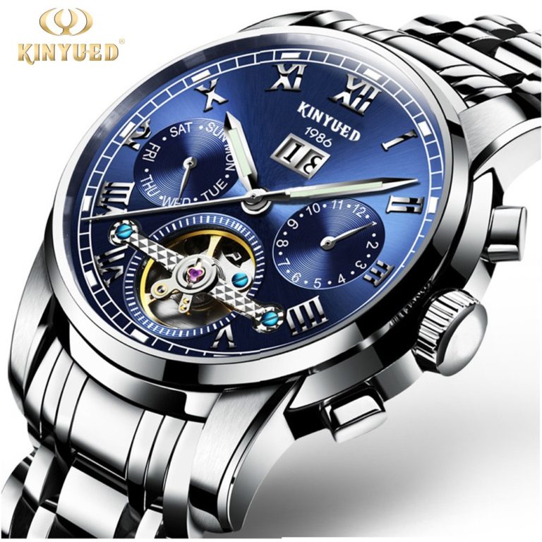 2017 Kinyued Skeleton Tourbillon Mechanical Watch Automatic Men Classic stainless steel Mechanical Wrist Watches Reloj Hombre Kinyued Skeleton Tourbillon Mechanical Watch Automatic Men Classic