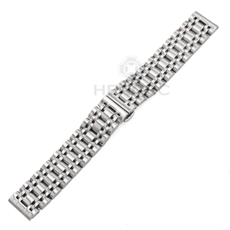 Stainless Steel Watchband for Men - 20mm & 22mm Polished Metal Strap for Watches