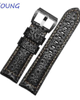 Quality Petal pattern Genuine Leather Watch band 24mm 26mm
