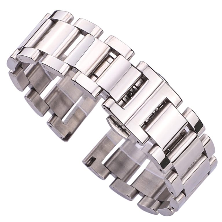 HENGRC Metal Watch Band Bracelet Women Fashion Stainless Steel