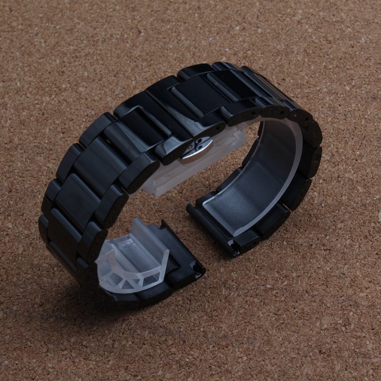 new Black Metal Watchband Waterproof Divers Watch Strap Band Size 20mm For brand men watches common straight end high quality 2 new Black Metal Watchband Waterproof Divers Watch Strap Band