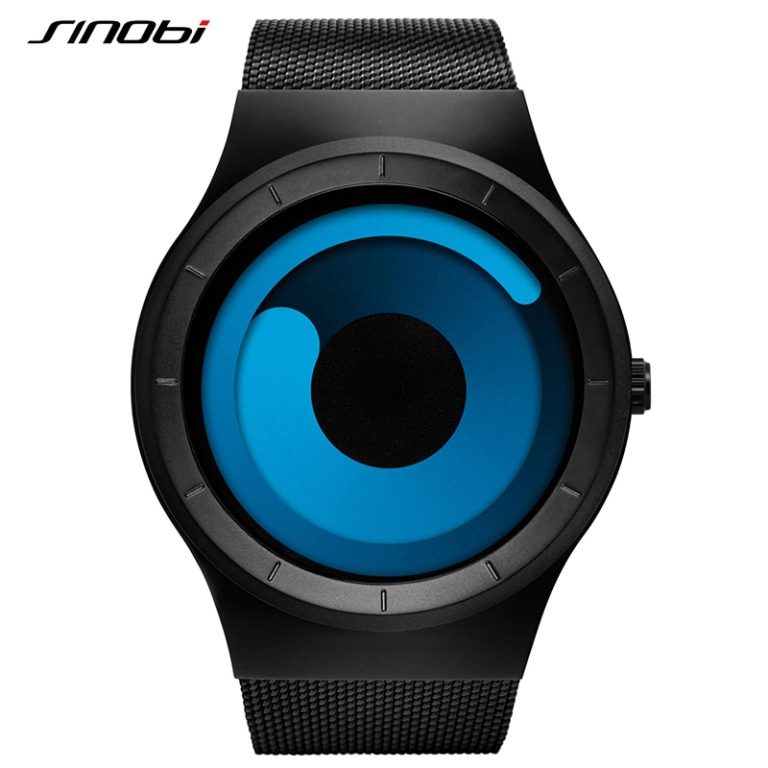 SINOBI Creative Stainless Steel Mesh Quartz Men Watch Top Brand Luxury 2018 Male Sports Wrist Watch Waterproof Relogio Masculino 2 SINOBI Creative Stainless Steel Mesh Quartz Men Watch