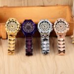 GOOD LUCK Floral Rotation Watch Women Crystals Watches