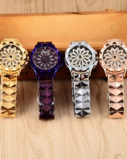 GOOD LUCK Floral Rotation Watch Women Crystals Watches