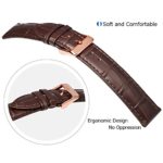 TStrap 20mm Brown Leather Watch Bands Replacement Watch Strap