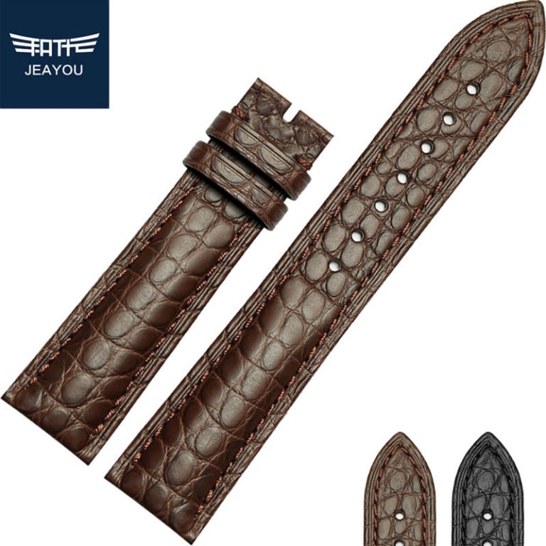 JEAYOU High Quality Alligator Watch Strap Band Case For Longines Omeaga IWC Genuine Crocodile Leather WatchBand For Men 1 JEAYOU High Quality Alligator Watch Strap Band Case