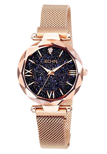 Jechin Fashion Women's Rose Gold Wrist Watch