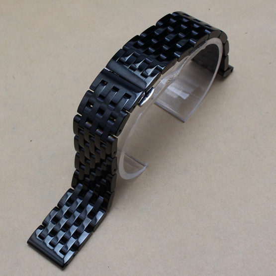 20mm Black Stainless steel watchband Bracelets fit Gear S2 smart-watch