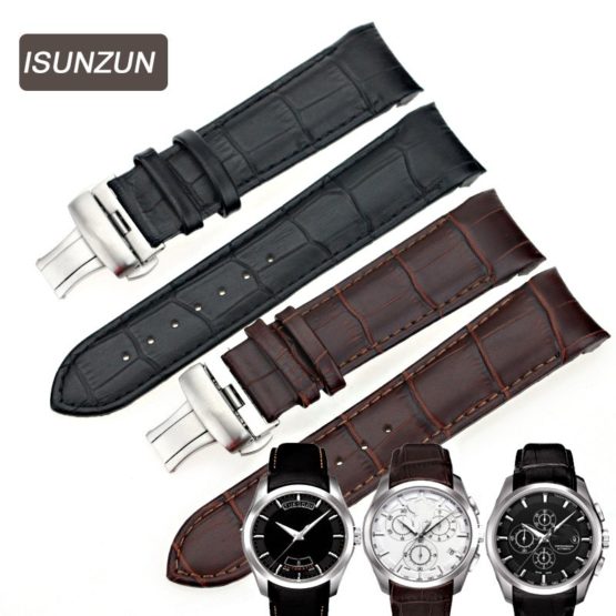 ISUNZUN Men's Watch Bands For Tissot T035 1853 Genuine Leather Watch Strap
