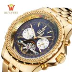 OUYAWEI Men Mechanical Watches Luxury Brand Automatic Gold