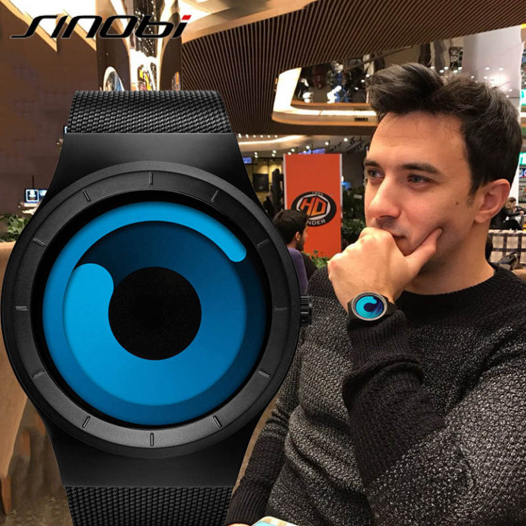 SINOBI Creative Stainless Steel Mesh Quartz Men Watch Top Brand Luxury 2018 Male Sports Wrist Watch Waterproof Relogio Masculino 1 SINOBI Creative Stainless Steel Mesh Quartz Men Watch
