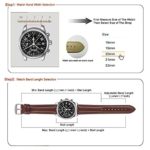 Quick Release Leather Watch Band 20mm Brown Replacement Watch Strap
