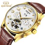 clock Kinyued Skeleton Tourbillon Mechanical Watch Automatic Men