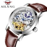 Skeleton Tourbillon Mechanical wind Men Watch AILANG Famous brand