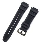 Replacement Watch Band 18mm Black Resin Strap for Casio
