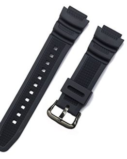 Replacement Watch Band 18mm Black Resin Strap for Casio