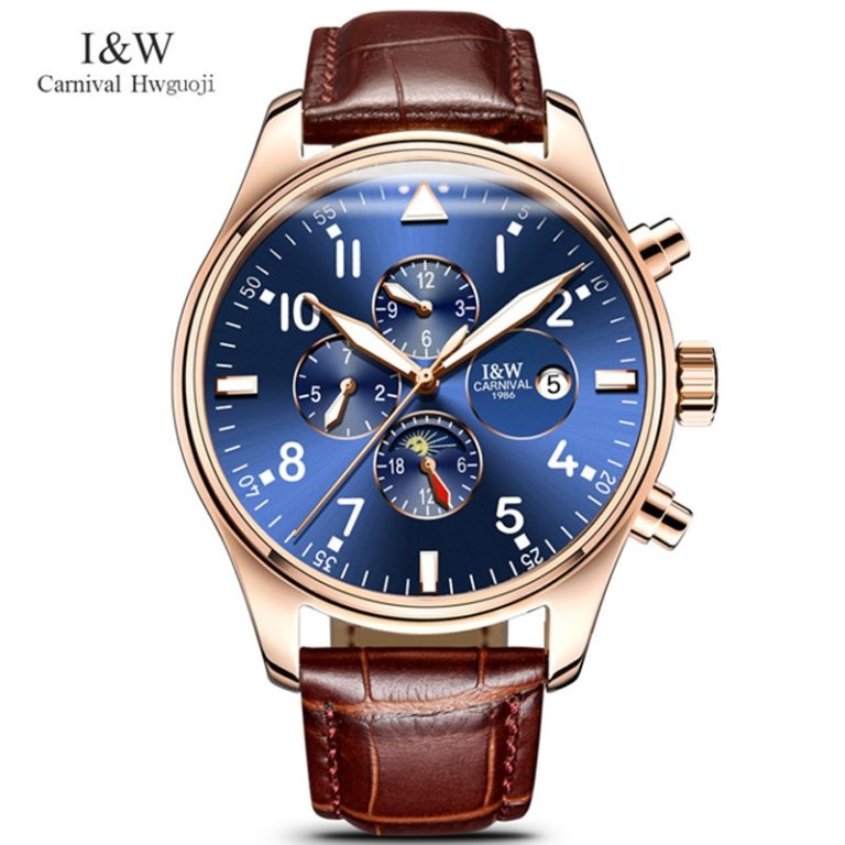 Carnival Top Brand Luxury Mens Watches Sapphire Fashion Mechanical