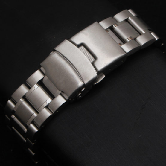 New Hot Sell Man Woman Silver Solid Stainless Steel Metal Curved End Watch Band