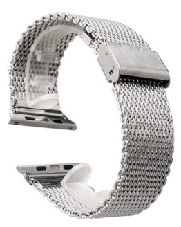 38/42mm Silver/Black Shark Mesh Stainless Steel Apple Watch Band