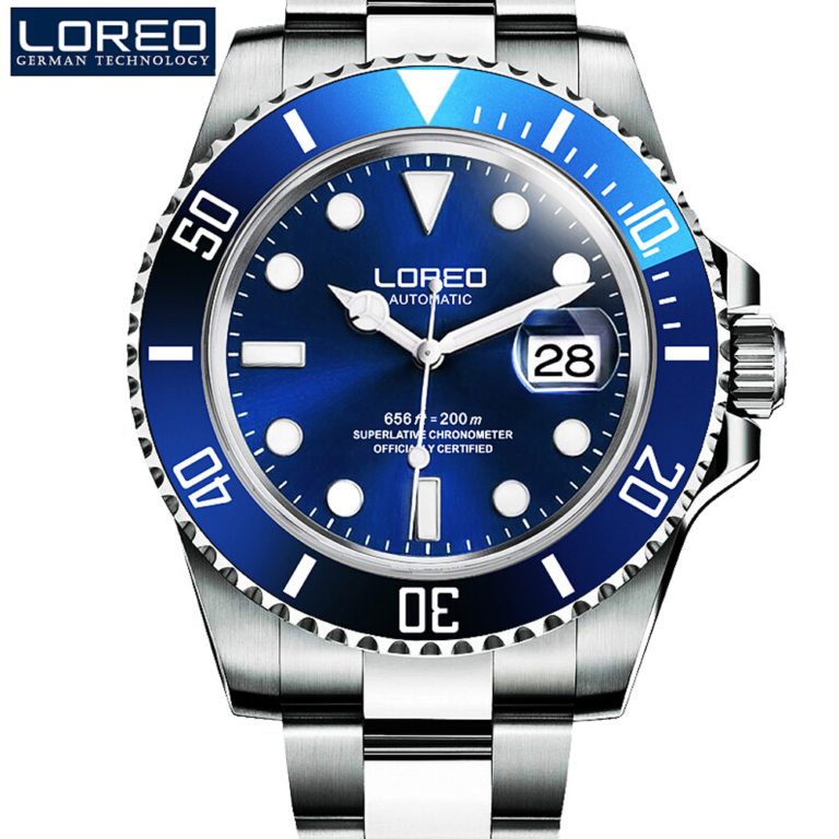 High Quality LOREO Men Watches Top Brand Luxury Sapphire 200m Waterproof Military Watches Men Automatic Mechanical Wrist Watches High Quality LOREO Men Watches Top Brand Luxury Sapphire