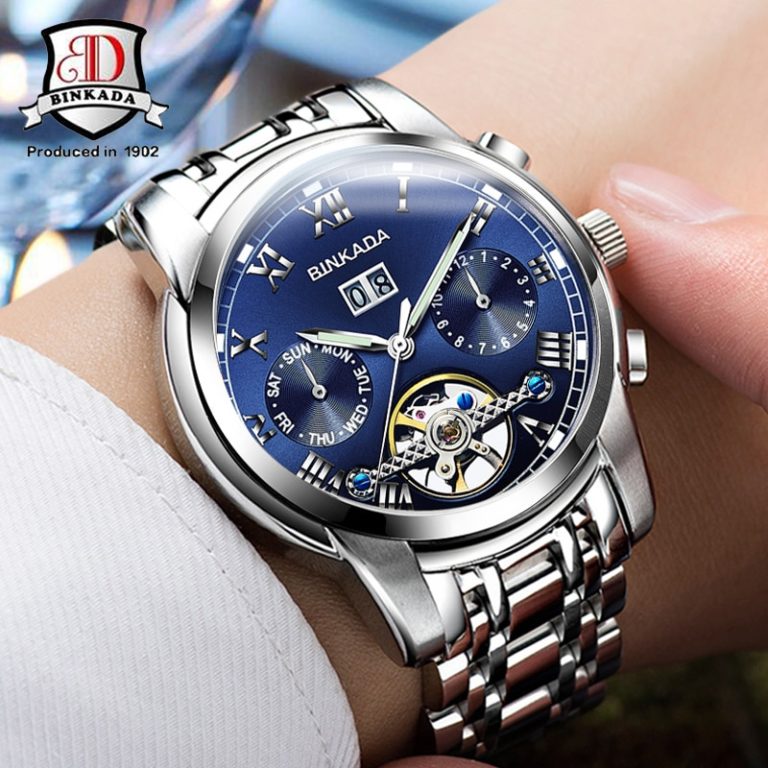 BINKADA Automatic Full Steel Watch Men Mechanical Watches Multifunction Tourbillon Wrist Watch Luminous Hands Reloj Hombre 2 BINKADA Men’s Automatic Full Steel Mechanical Watch – Multifunction Tourbillon Wristwatch with Luminous Hands