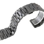 Durable Black Stainless Steel Watch Band for Men – Available in 18mm to 30mm Sizes