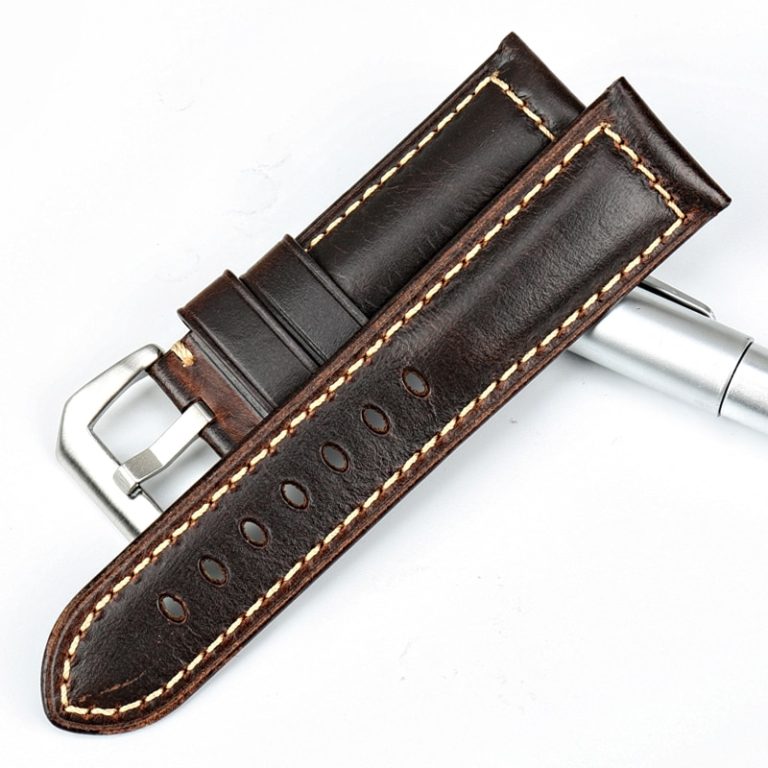 MAIKES Vintage brown watch band 20 22 24 26mm handmade Italian leather watchband watch accessories men for Hamilton watch strap 2 MAIKES Vintage brown watch band 20 22 24 26mm handmade Italian leather