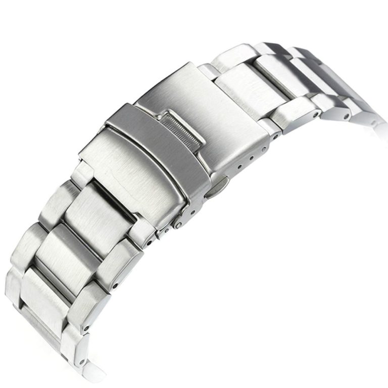 High Quality 22mm 24mm 26mm Classic Silver Black Solid Stainless Steel
