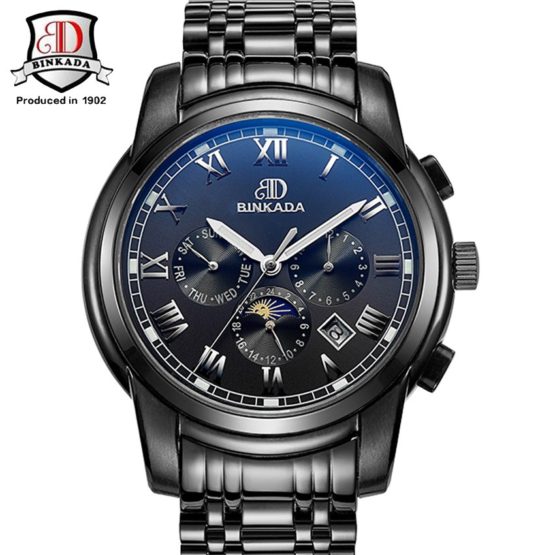 BINKADA Brand Watches Men Mechanical Skeleton Wrist Watches
